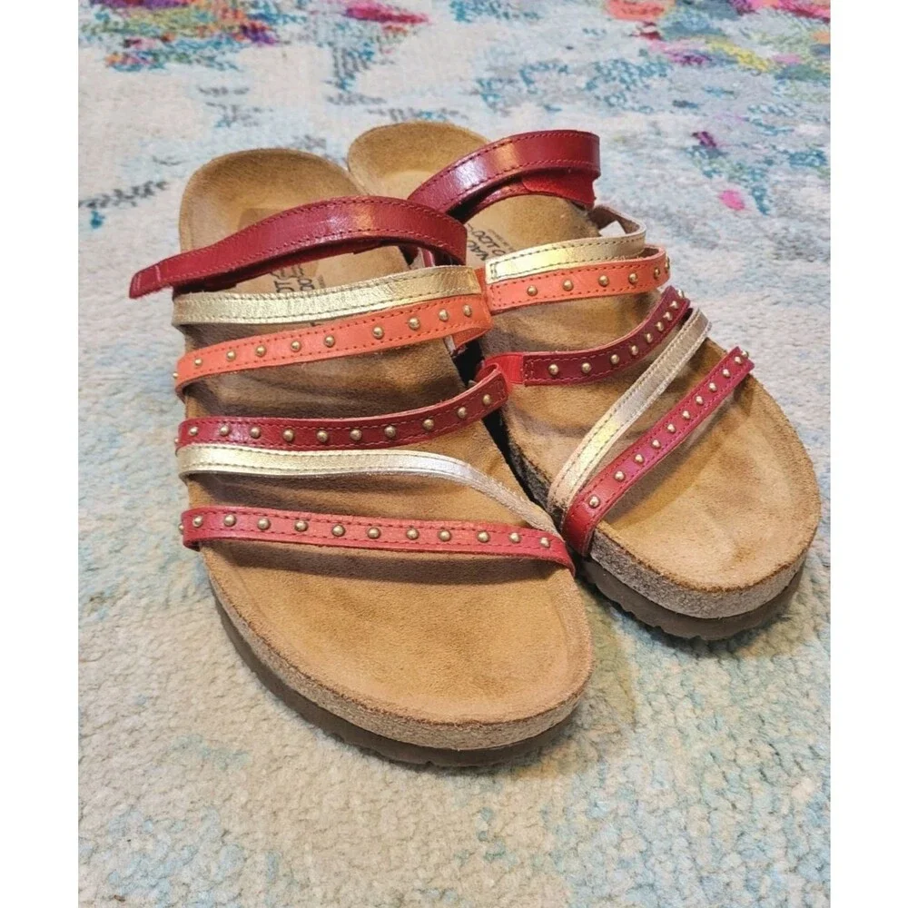 Naot Prescott Leather Studded Southwestern Strappy Sandals US 10